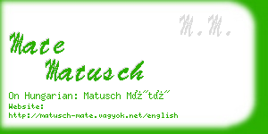 mate matusch business card